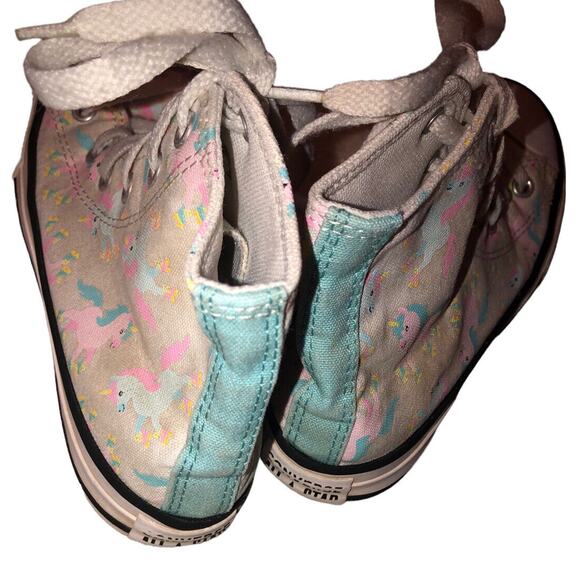 Converse Chuck Taylor Unicorns Hi-Top Sneakers Shoes‎ 669816F Girls Junior Sz 1 - Picture 8 of 13